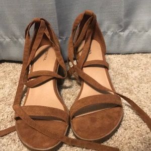 Brown strappy heels